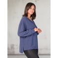 thumbnail image 2 of Women's 24Seven Comfort Apparel Relaxed Fit Ribbed V Neck Sweater Top Color: Black Size: SMALL, 2 of 8