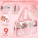 thumbnail image 5 of Bolsa de maquillaje Buryeah, translúcida, impermeable, de viaje, 9 unidades, rosa, 5 of 8