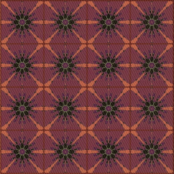 Ahgly Company Machine Washable Indoor Square Transitional Burgundy Red Area Rugs, 4' Square