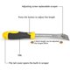 thumbnail image 2 of Raspador Ajustable Para Quitar Pegamento De Azulejos Con 4 Cuchillas De Repuesto De Metal + Microfibra, Ventanas/Espejos/Suelos ER, 2 of 5