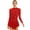 Red, variant on Yruioon Women's Glitter Rhinestone Sheer Mesh Patchwork Long Sleeve Figure Skating Dress Lyrical Black L
