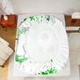 thumbnail image 5 of Homewish Soccer Football Print 4pcs Bed Sheets For Teens,Green Watercolor Splash King Sheets,Sport Ball Game Super Cozy Sheet Set,Luxury Bedroom Decor, 5 of 7