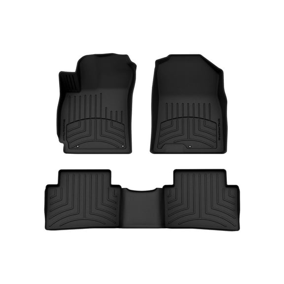 WeatherTech FloorLiner HP Custom Fit Floor Mats compatible with Hyundai Kona, Kona N - 1st & 2nd Row, Black