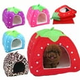 thumbnail image 4 of AUQ Cat Beds,Cotton Lining Washable Dog Bed,Cat Couch,Red,16.93*16.93in, 4 of 5