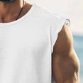 thumbnail image 5 of LEKWK Mens Tank Top Linen Lightweight Crew Neck Casual Muscle Shirts Breathable Loose Fit Comfy Solid Summer Tops Fashion Beach Vacation Daily Outfits, 5 of 7