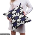 thumbnail image 5 of Ambesonne Floral Fabric by the Yard Upholstery, Modern Brushstroke Lotus, 10 Yards, White Black and Dark Lavender, 5 of 5