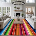 thumbnail image 3 of Abstract Area Rugs 5x7 ft Colorful Mexican Stripe Pattern Red Orange Bohemian Washable Rug Non Slip Indoor Carpet Absorbent Floor Mat for Living Room Bedroom Dining Room, 3 of 9