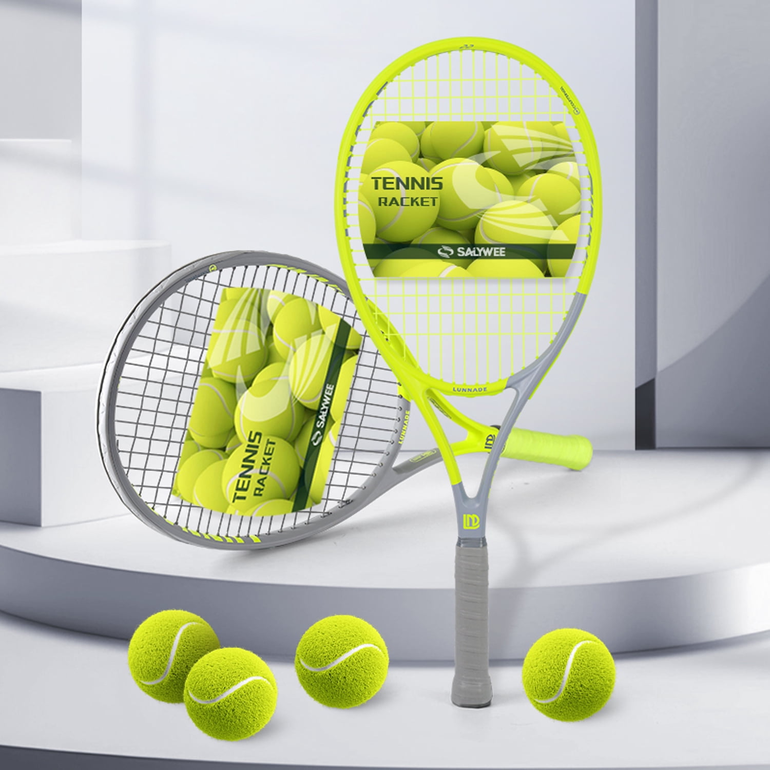 Gemini Pro-Grade Carbon Fiber & Aluminum Tennis Racket - Free bag, 6 Colors (High-Visibility Fluorescent Options), Lightweight Durable Performance for Adults Players, Arm-Friendly Shock Absorption