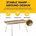 thumbnail image 4 of Brown Stripes Table Cloths for 8 Foot Rectangle Tables, Country Watercolors Gradient Texture Patio Waterproof Elastic Fitted Tablecloths, Washable Rectangular Table Cover for Camping, 4 of 8