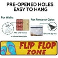 thumbnail image 3 of Summer Themed Flip Flop Zone Metal Sign - Tropical Wall Decor Beach Sign for Lake House, Sunroom or Covered Patio, 4 x 16 inch, 3 of 5