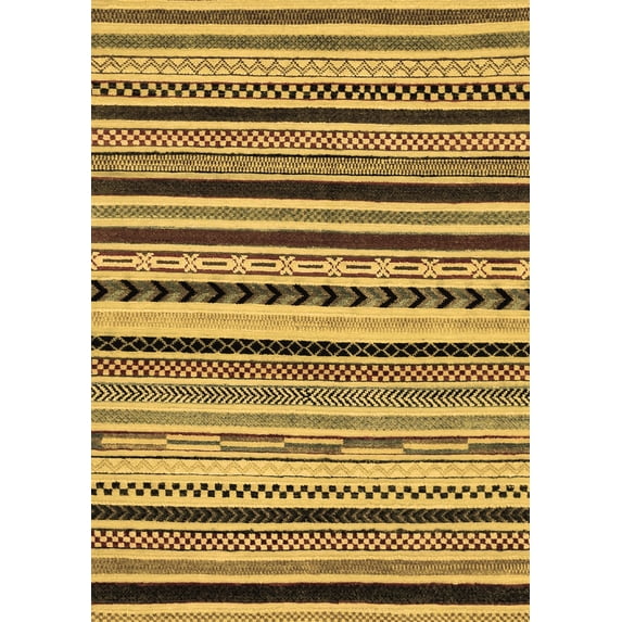 Ahgly Company Indoor Rectangle Abstract Brown Modern Area Rugs, 2' x 3'