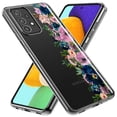 thumbnail image 2 of MUNDAZE Samsung Galaxy A31 Shockproof Clear Hybrid Protective Phone Case Navy Blue Summer Watercolor Floral Purple Flowers Cover, 2 of 5