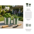 thumbnail image 6 of Ceramic Scalloped Striped Flower Pots for Home Decor - Decorative Planters for Indoor and Outdoor Plants - Plant Pots for Living Room and Garden Decor - Set of 2, 7", 6", Green & White, 6 of 14