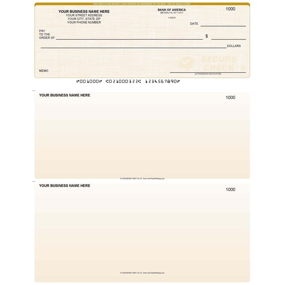 ABC Computer Checks – Top Format, Gold Linen, 250 Sheets, 1 Check per Sheet, 8.5 x 11, Compatible with QuickBooks and Laser Printers