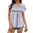 thumbnail image 2 of Haivin Women’s T Shirts Short Sleeve Color Block Tops Casual Summer Fashion Tees, 2 of 8