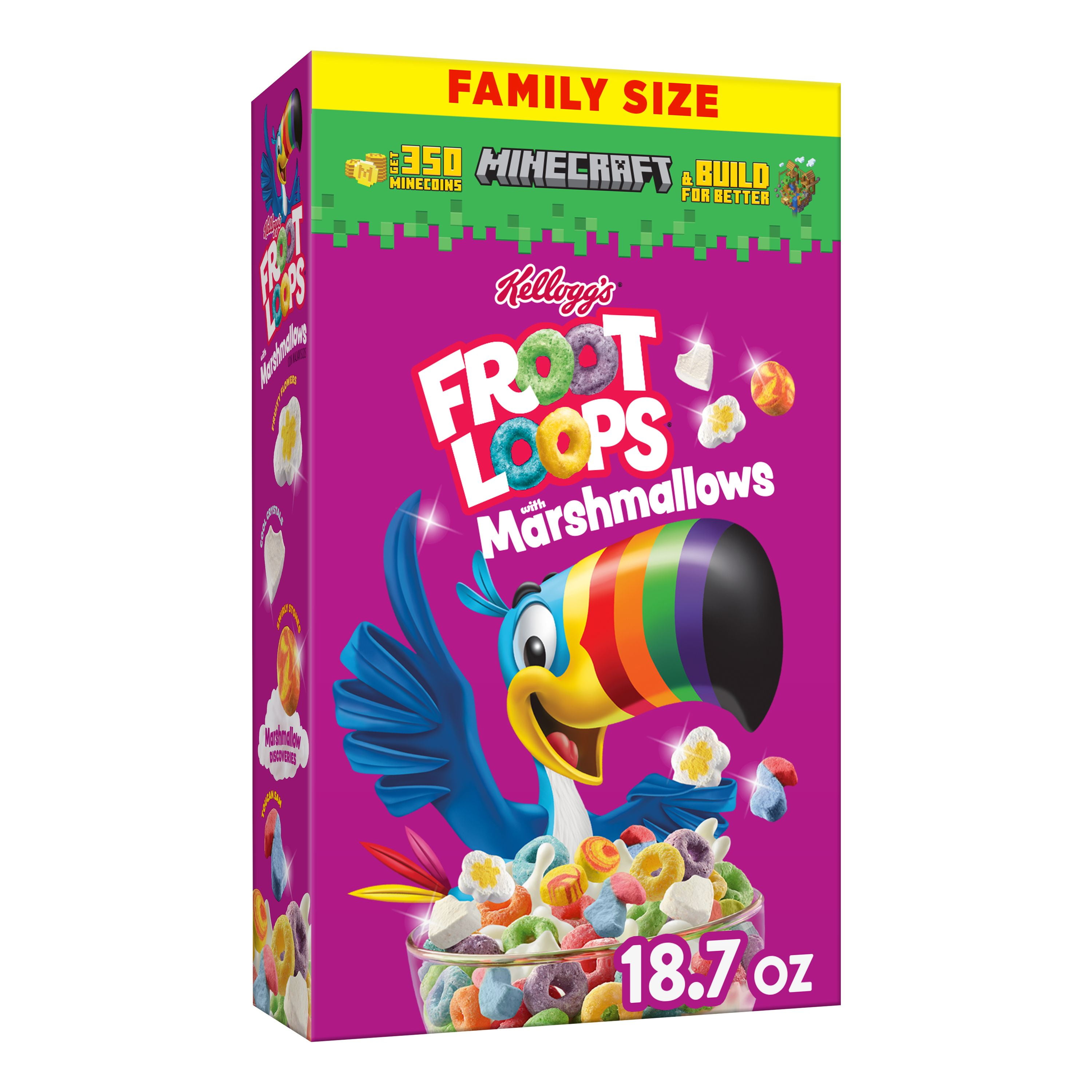 Kellogg's Froot Loops Breakfast Cereal with Marshmallows, 18.7 oz, Box
