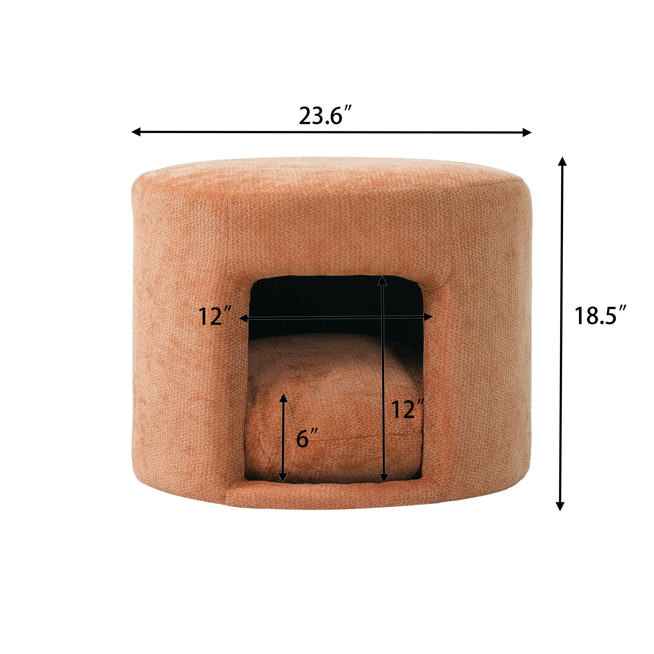 Christopher Knight Home 23.6" Pet Friendly Ottoman with Removable Cushion and Hidden Nook, Orange