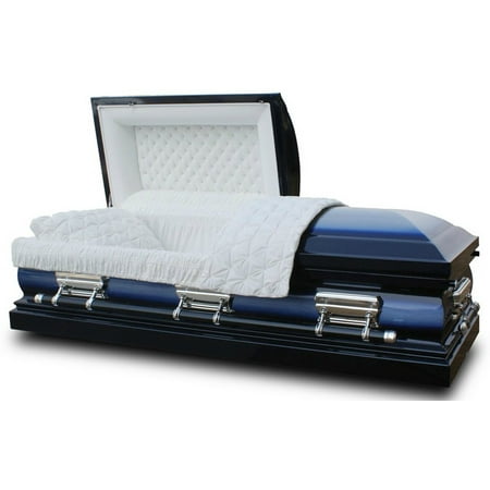 Overnight Caskets, Funeral Casket, Lincoln Blue With White
