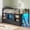 Black, variant on Mabor Twin Size Low Loft Bed with 6 Storage Drawers,Twin Loft Bed with Bookcase & LED Lights, Upholstered Headboard, Secret Play Space, Metal Bed Frame with Safety Guardrail & Inclined Ladder,Black
