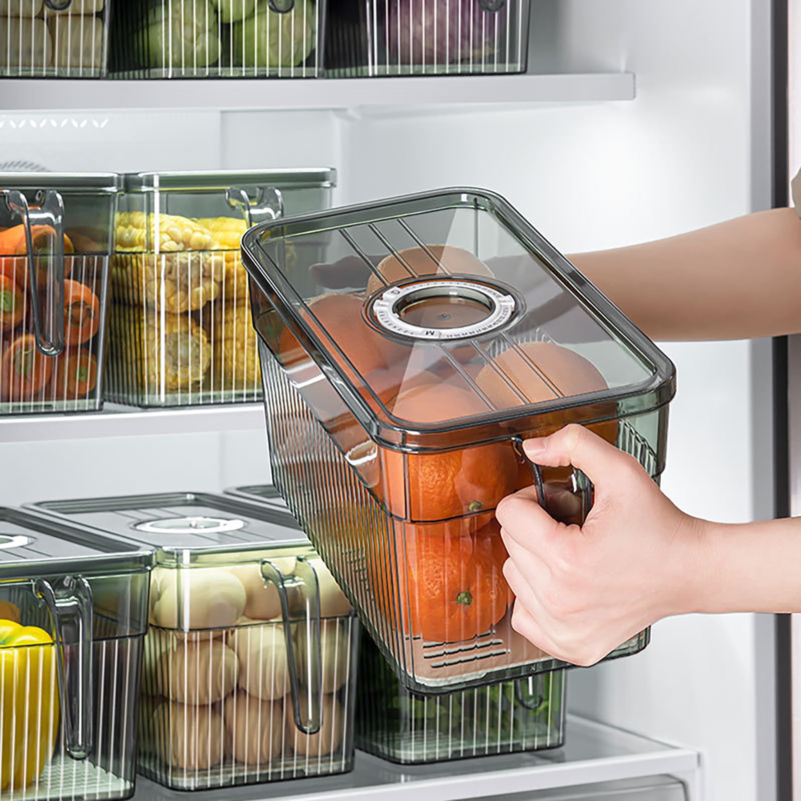 Nkmbld Storage Containers for Organizing Refrigerator Storage Box, Fresh-Keeping Box, Vegetables, Classified Eggs, Storage Box with Lid