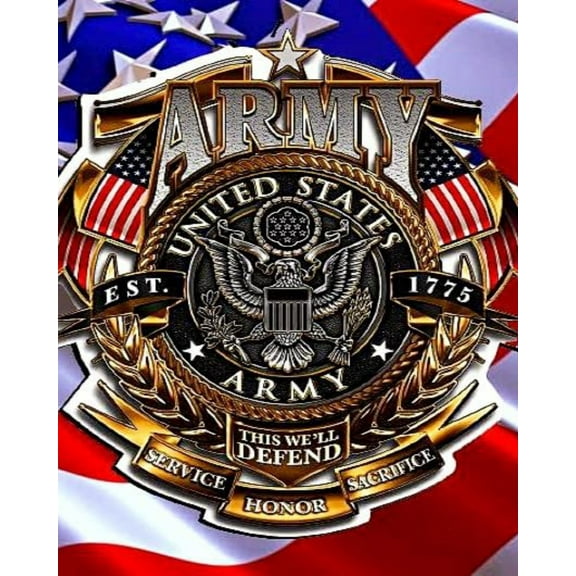 Paint by Number for Adults-Army USA- Acrylic Easy Paint by Numbers for Adults Beginner DIY Painting by Numbers for Gift Home Wall Decor 16”W x 20”L-