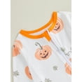 thumbnail image 6 of Halloween Baby Girls Boys Outfits Pumpkin Ghost Long Sleeve Romper One Piece Zipper Jumpsuit Holiday Western Clothes, 6 of 8