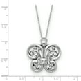 thumbnail image 2 of Sterling Silver Antiqued CZ Angel of Courage 18in Necklace and Pendant, 2 of 7