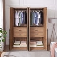 thumbnail image 5 of Lee Wardrobe Closet 2.0 from Engineered Wood in Golden Brown - Set of 2, 5 of 17