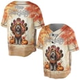 thumbnail image 3 of Happy Thanksgiving Wirehaired Pointing Griffon Turkey Costume Pumpkins Autumn Leaves All Over Print 3D Baseball Shirt Dog Lover Softball Sport - 13014, 3 of 6