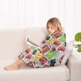 thumbnail image 4 of Gray Football Elements Pattern Blanket Hoodies for Kids 6-13YR Oversize Wearable Blanket Hoodies for Boys Girls Teens, 4 of 7