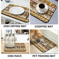 thumbnail image 4 of Dish Drying Mat, Coffee Text Absorbent Coffee Bar Mat for Countertops, Coffee Bar Accessories for Kitchen Counter Coffee Maker Coffee Pot Dining Room Decoration 18x24in, 4 of 7