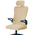 thumbnail image 1 of Fundas de asiento de silla de oficina extraíbles con cubierta de reposacabezas Protector de asiento resistente al agua para sillas de escritorio de amarillo Macarena Fundas para asientos de oficina, 1 of 8