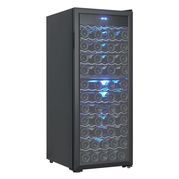 2025 New 80 Bottle Compressor Wine Cooler Refrigerator, Wine Fridge with Adjustable Shelves & Digital Temperature Display, 41-64℉, Large Freestanding Wine Cellar for Red White Wine, Champagne, Beer