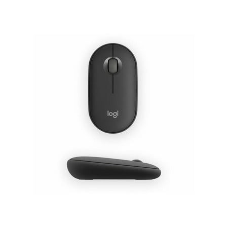 Logitech - Pebble Mouse 2 M350s Slim Lightweight Wireless Silent Ambidextrous Mouse with Customizable Buttons - Graphite