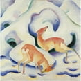 thumbnail image 2 of Franz Marc 20x20 Gold Ornate Framed and Double Matted Museum Art Print Titled - Deer in the Snow (1911), 2 of 4