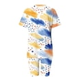 thumbnail image 3 of Weiqiqre Spring Tops for Women 2 Piece Beach Outfits Printed Short Sleeve Tops Lounge Shorts Casual Tracksuit Set, 3 of 5