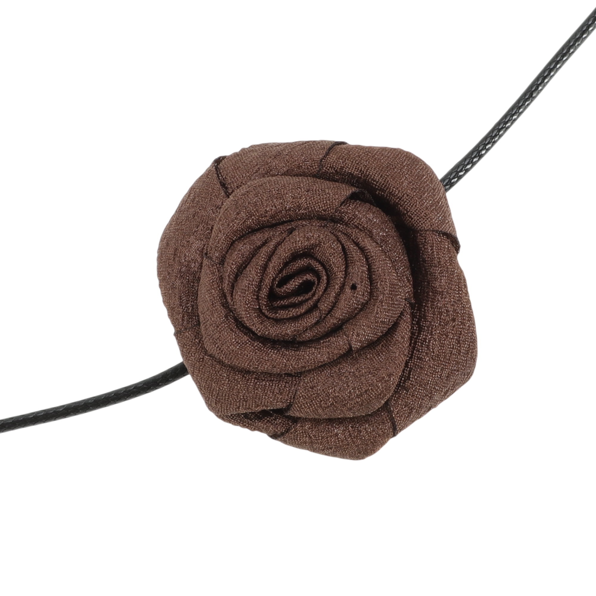 Unique Bargains Fashion Rose Adjustable Choker Necklace for Women Brown, Black