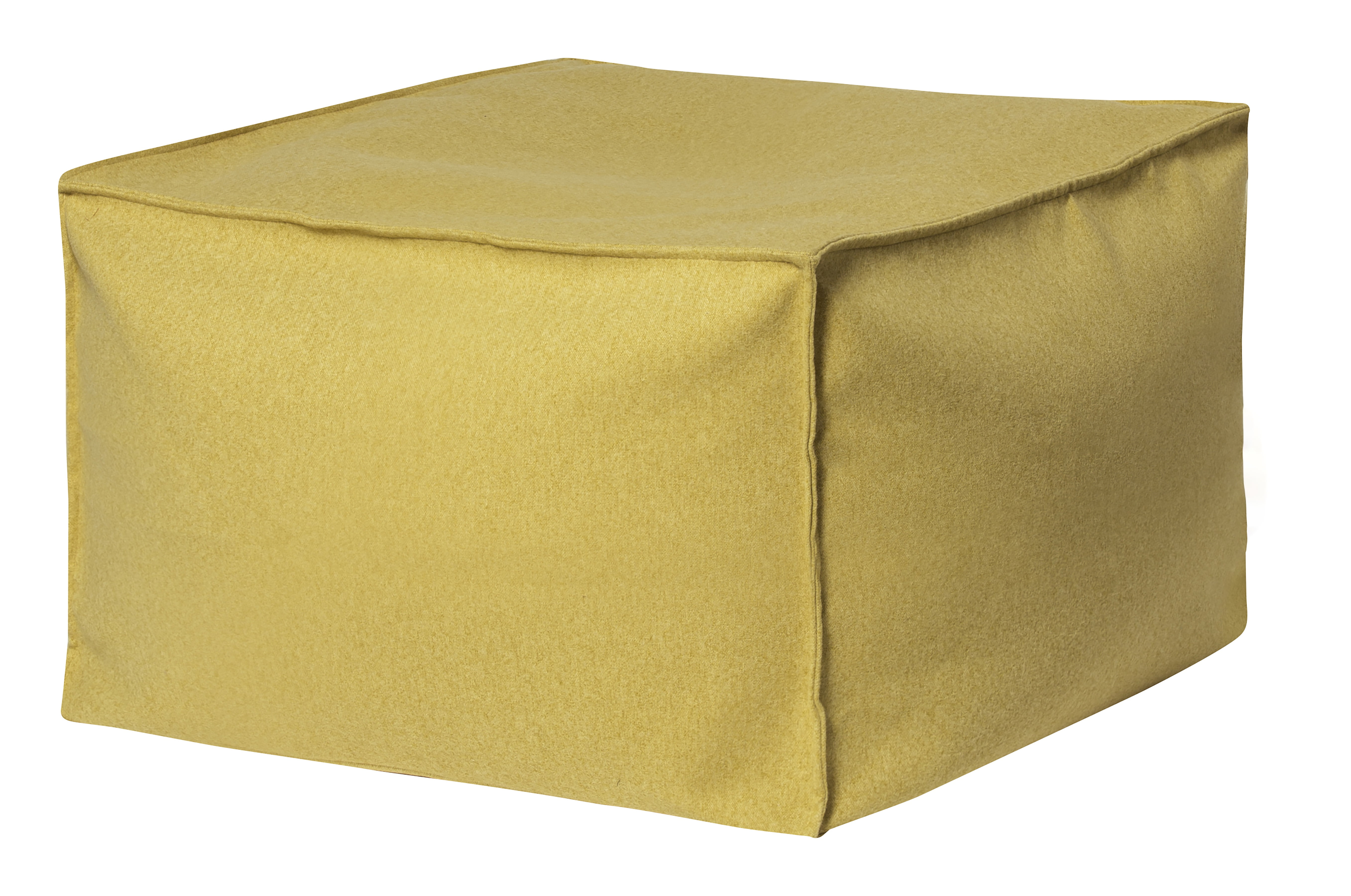 Gouchee Home Loft Felt Ottoman Pouf – Mustard Faux Felt Bean Bag Footstool with Polystyrene Bead Filling, Removable Shell & Machine Washable for Living Room or Office