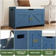 thumbnail image 4 of Uforic Shoe Bench with Storage Cabinets, Entryway Storage Bench Shoe Rack Organizer Unit , Blue, 4 of 9