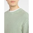 thumbnail image 4 of No Boundaries Men's & Big Men's Thermal Stitch Crewneck Sweater, Midweight, Sizes XS-3XL, 4 of 5
