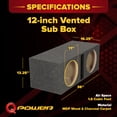 thumbnail image 3 of Open Box Q-POWER Dual 12" Vented Port Subwoofer Sub Box Enclosure, 3 of 10