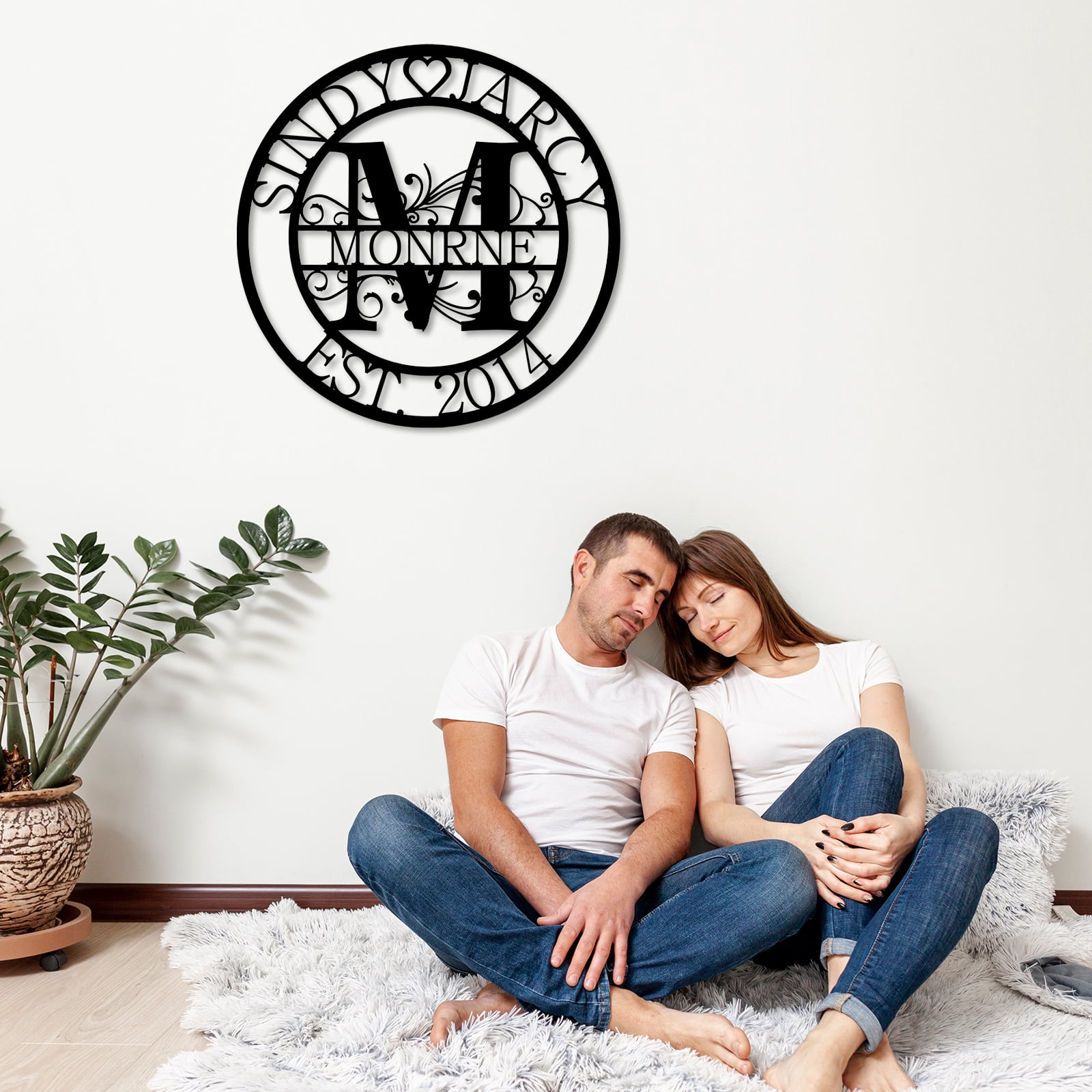 Custom Metal Sign | Personalized Family Name Sign | Monogram Wall Decor | Metal Name Sign| Split Letter Name | Anniversary Wedding Gifts| Custom Outdoor Signs | Metal Wall Art | Couple Gift(10inches)