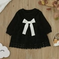 thumbnail image 2 of Sngxgn Girl's Long Sleeve Neck Dress Casual Flared Dresses(Black,100), 2 of 5