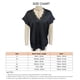 thumbnail image 3 of Ficarrico Women Lace Trim V Neck T Shirt Short Sleeve Casual Loose Fit Pure Color Summer Pullover Top Black L, 3 of 3