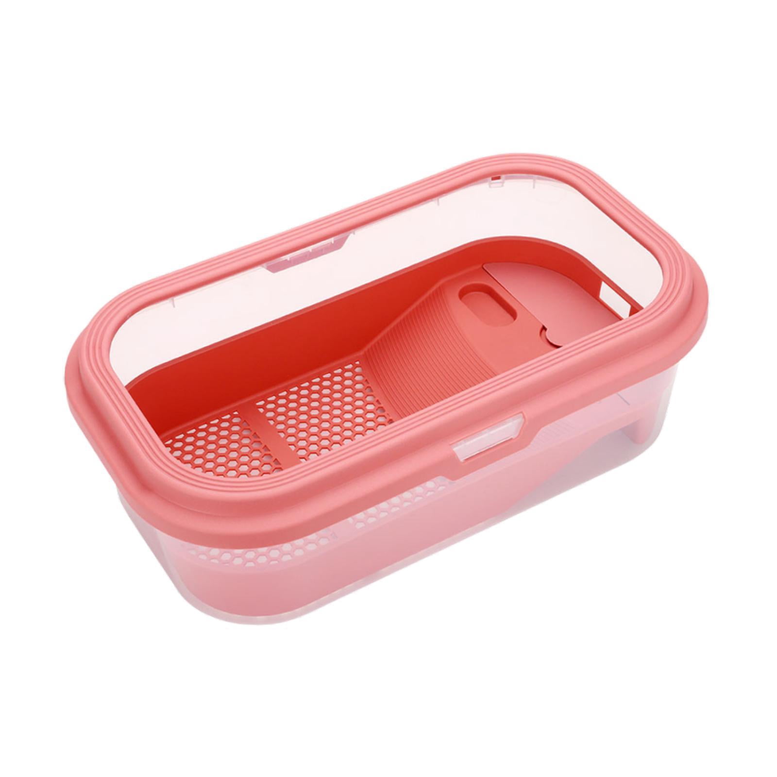 oshhni Small Turtle Tank Habitat with Breeding Hatching Area Case Indoor Decor Pink L Size
