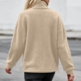 thumbnail image 6 of Fleece Jacket for Women Fashion Casual Cozy Solid Color Long-Sleeve Outerwear for Fall Winter Daily Outdoor Lounge, 6 of 9