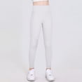 thumbnail image 5 of Wxirdiow Leggings Kids Girls Leggings High Waist Athletic Yoga Pants with Pockets Dance Running Tights White Size,7-8 Years, 5 of 7
