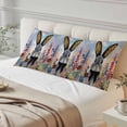 thumbnail image 4 of Easter Bunny Body Pillow Covers 20"x54", Grey Rabbit Spring Flowers Vintage Country Plants Soft Brushed Microfiber Breathable Throw Pillow Covers, Pillowcase with Zipper for Couch Sofa Bedroom, 4 of 9