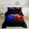 thumbnail image 2 of Gamer Comforter Set Queen,Gaming Bedding Cool Video Game Black Bedding Comforter Sets Blue Red Geometric Honeycomb Duvet Insert for All Season Gamepad Home Decor Quilt, 2 of 7