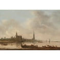 thumbnail image 2 of Jan van Goyen 18x13 Gold Ornate Wood Frame and Double Matted Museum Art Print Titled - View of Emmerich (1645), 2 of 4